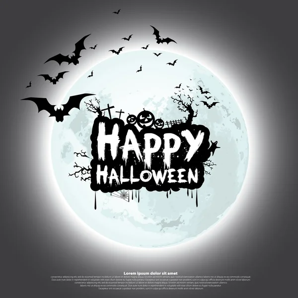 Plantilla de tarjeta de Halloween feliz — Vector de stock