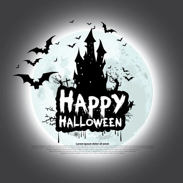 Gelukkig halloween kaartsjabloon — Stockvector