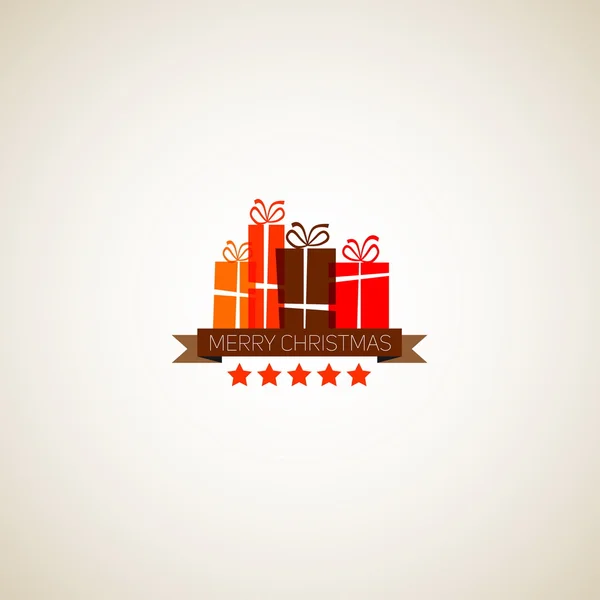Feliz Año Nuevo con cajas de regalo navideñas — Vector de stock