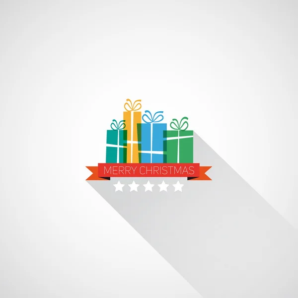 Feliz Año Nuevo con cajas de regalo navideñas — Vector de stock