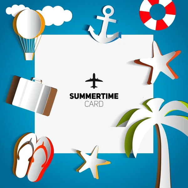 Summertime card or traveling template — Stock Vector