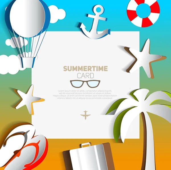 Summertime card or traveling template — Stock Vector