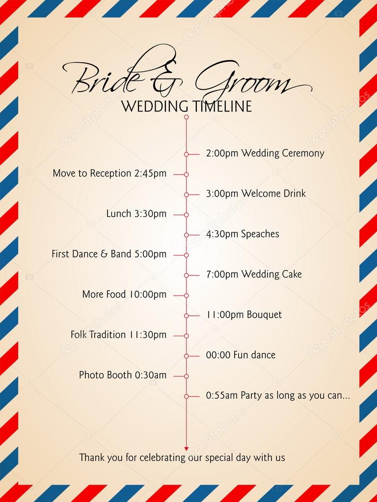Simple infographics style wedding timeline