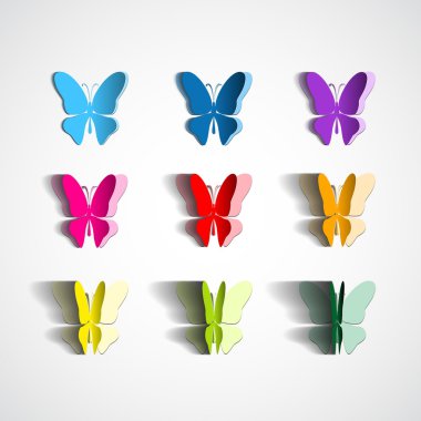 Kelebekler küme kağıt kesme