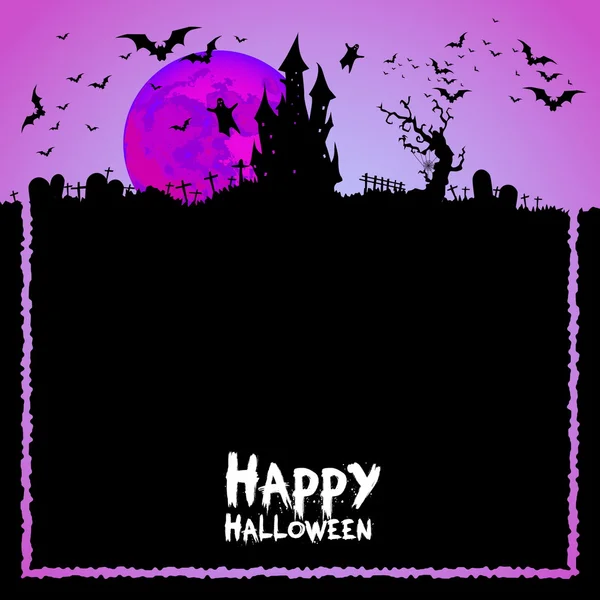 Joyeux modèle de carte Halloween — Image vectorielle