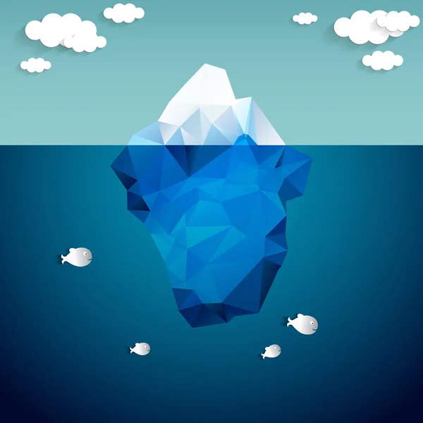 Iceberg y nubes — Vector de stock