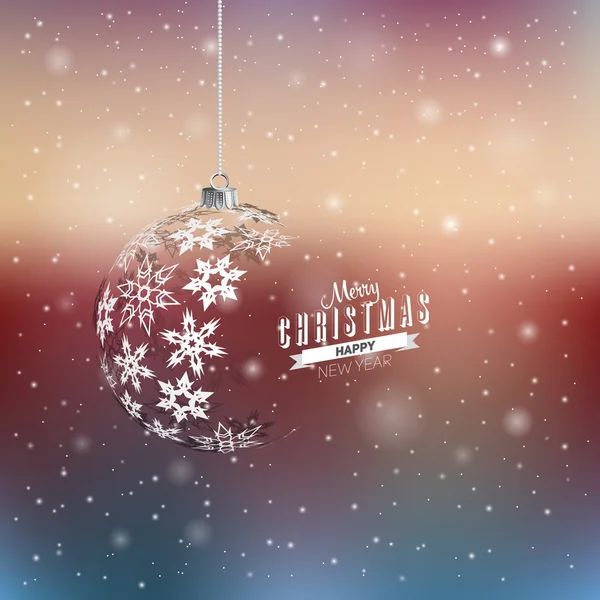 Hópelyhek labdát karácsonyi — Stock Vector