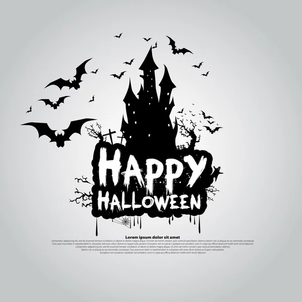 Happy Halloween message design — Stock Vector