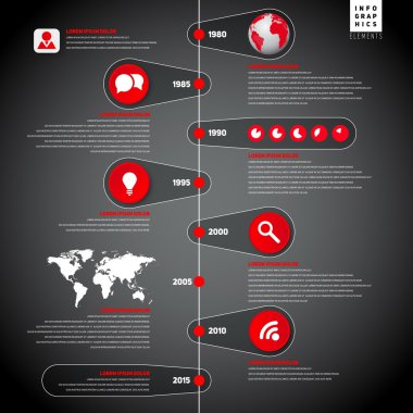 Renkli düz zaman çizelgesi şablonu
