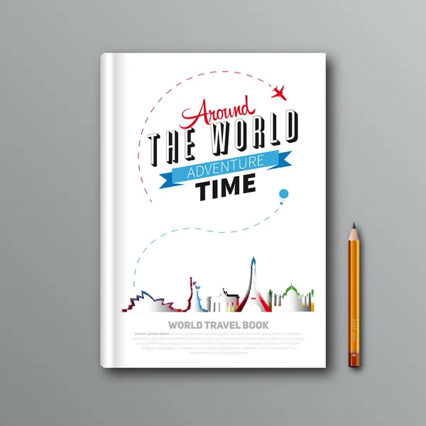 World Travel Book Plantilla de diseño — Vector de stock