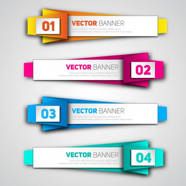 Conjunto de banners de origami infografía — Vector de stock