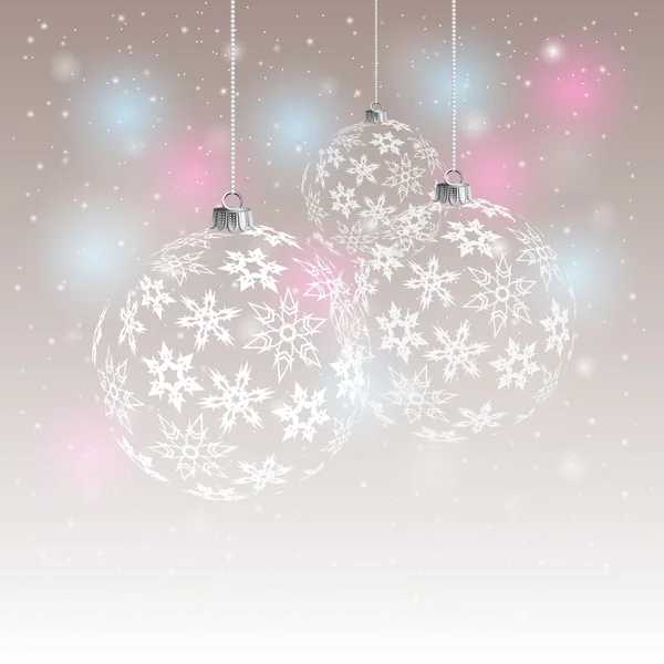 Kerstmis achtergrond met ballen. — Stockvector