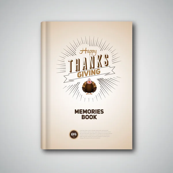 Portada del libro de Acción de Gracias — Vector de stock