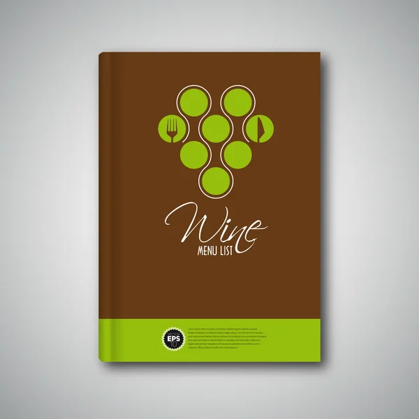 Şarap menüsü tasarım şablonu kapak broşürü — Stok Vektör