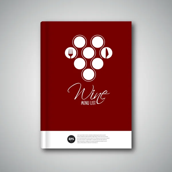 Folleto de cubierta de plantilla de diseño de menú de vino — Vector de stock