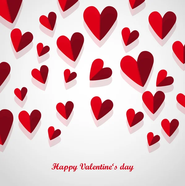 Tarjeta de felicitación feliz día de San Valentín con corazones — Vector de stock