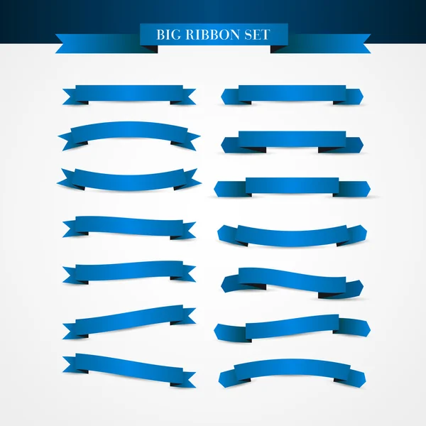 Sammlung blauer Bänder — Stockvektor