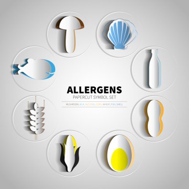 Set for papercut allergens products clipart