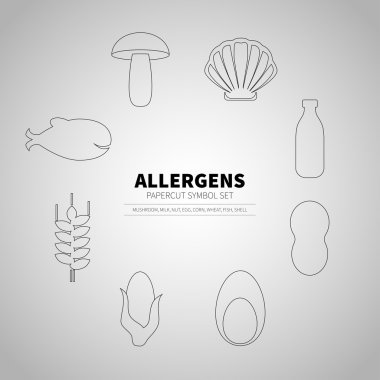 Set for allergens products clipart