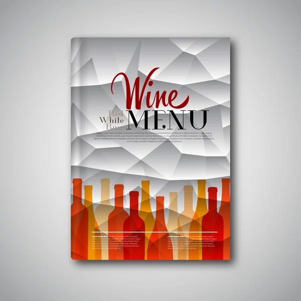 Menú vino simple — Vector de stock