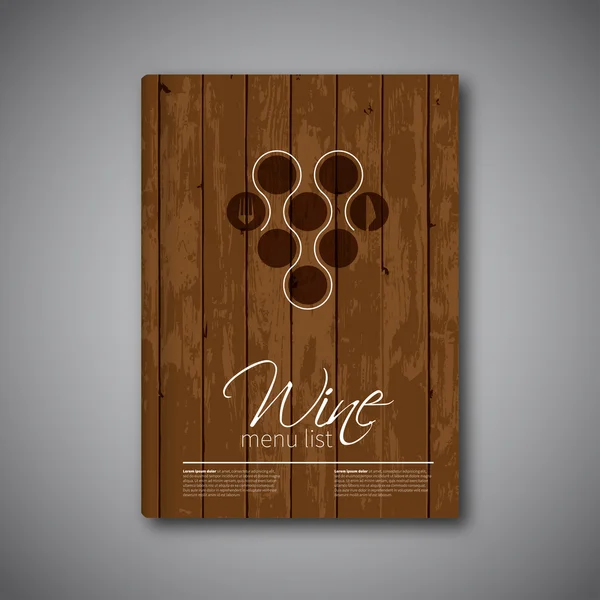 Wine menu on wood texture — Stock Vector