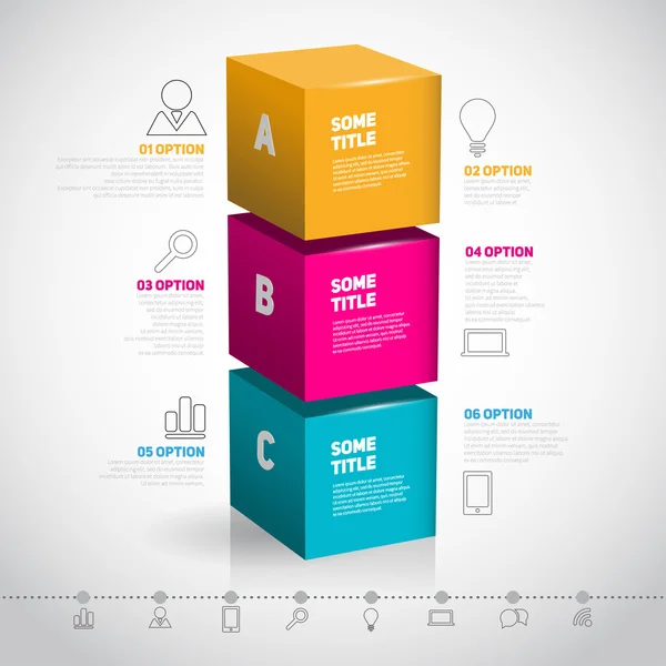 Modèle de cube pour infographie — Image vectorielle