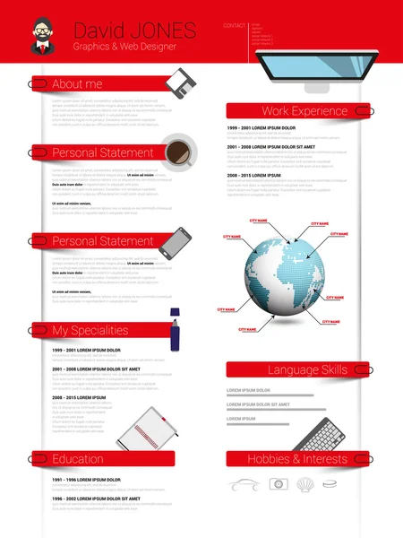 CV minimalistische cv-template — Stockvector