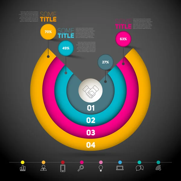 Infographics elements in a circl — Stock Vector