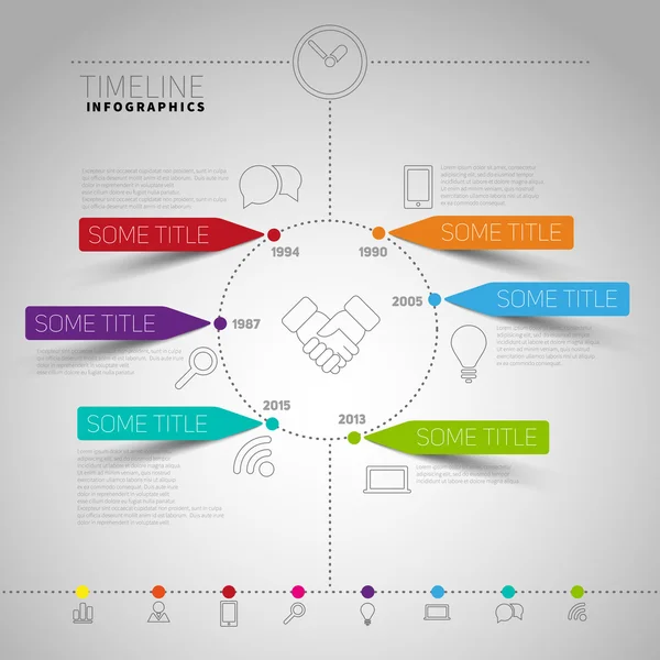 Plantilla de informe de cronología infográfica — Vector de stock