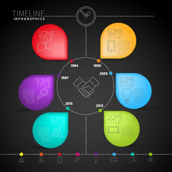 Elementos de infografía en círculo con pegatinas — Vector de stock