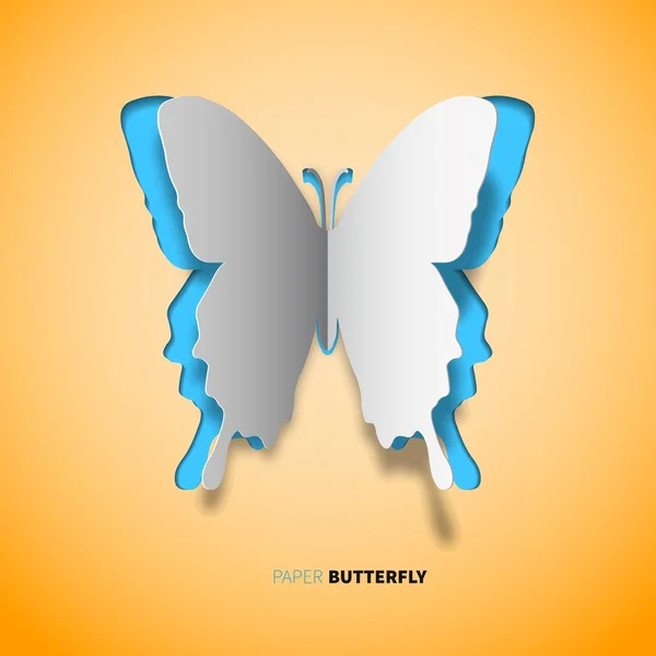 Papercut cartão de borboleta — Vetor de Stock