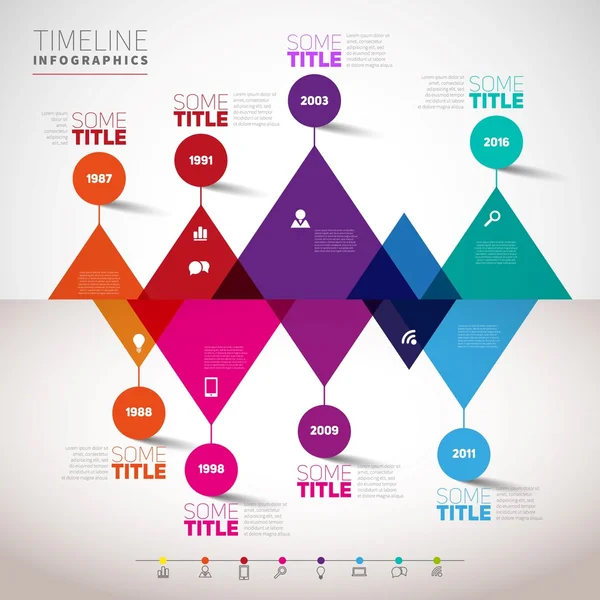 Modello di progettazione infografica della timeline — Vettoriale Stock