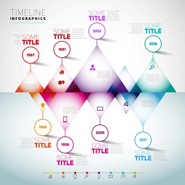 Zaman çizelgesi infographics tasarım şablonu — Stok Vektör