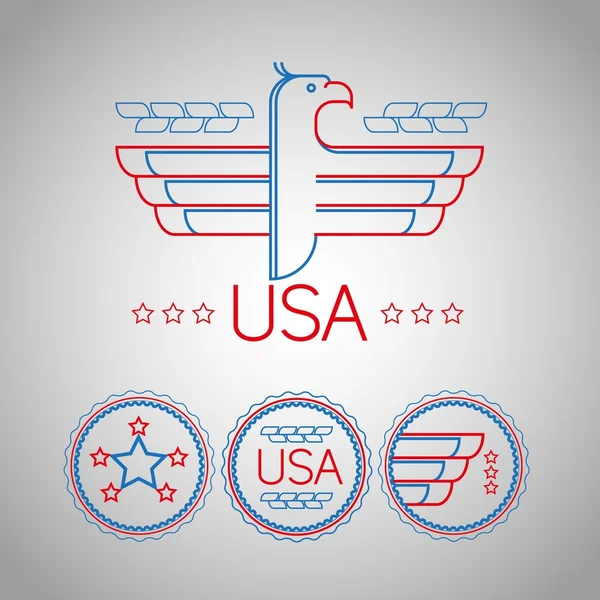 USA symbool met Amerikaanse kleur — Stockvector