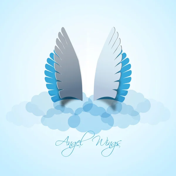Angel vleugels in Papercut stijl — Stockvector
