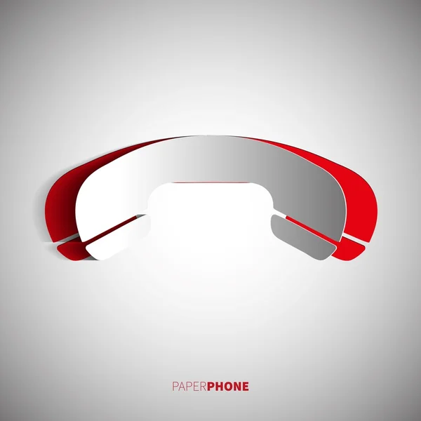 Telefoon ontvanger in papercut stijl — Stockvector