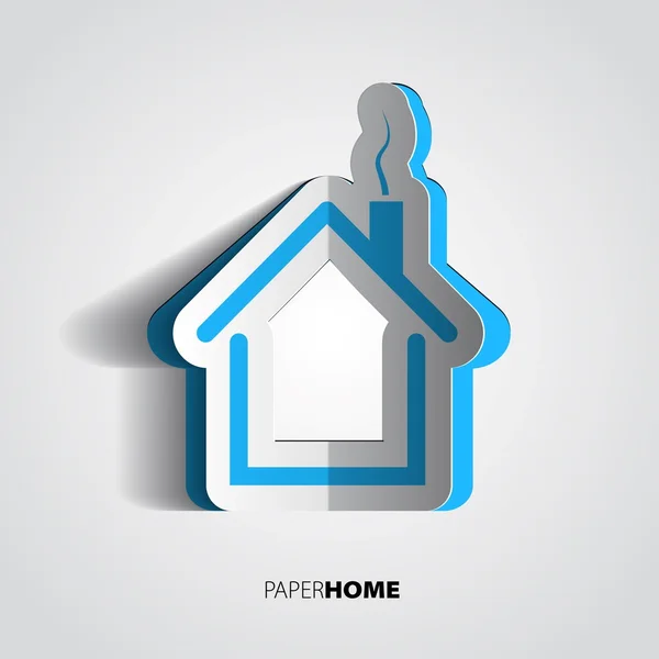 Icône maison en papier — Image vectorielle