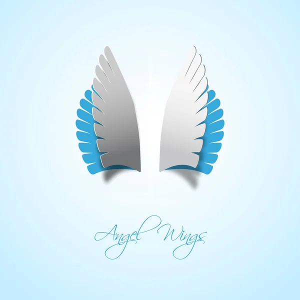 Angel vleugels in Papercut stijl — Stockvector