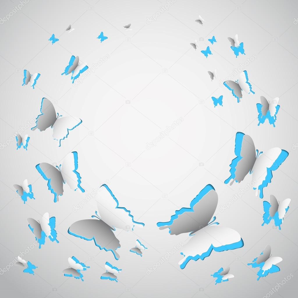 Circle butterflies with  blue wings