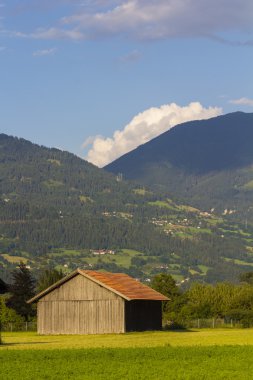 Avusturya Alplerinde ahşap ev