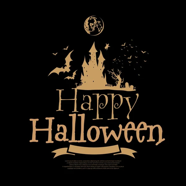 Gelukkig halloween silhouet design — Stockvector