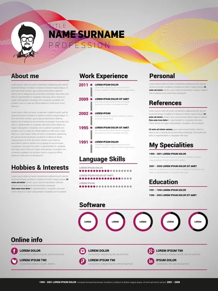 áˆ Beautiful Resume Templates Stock Backgrounds Royalty Free Cv Template Vectors Download On Depositphotos