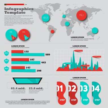 İş Infographic öğeleri kümesi