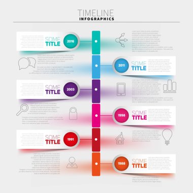 Zaman çizelgesi infographics, sunu şablonu