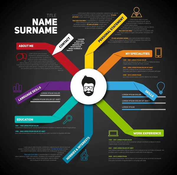 Cv, plantilla de CV de trabajo — Vector de stock