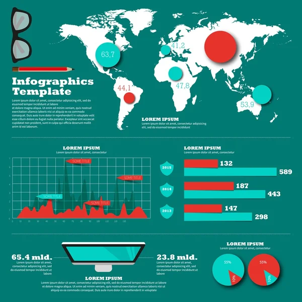 Conjunto de elementos infográficos de negócios — Vetor de Stock