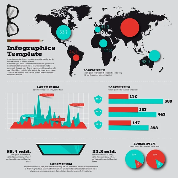 Uppsättning av business infographic element — Stock vektor