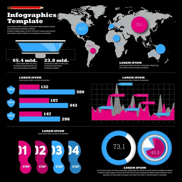 İş Infographic öğeleri kümesi
