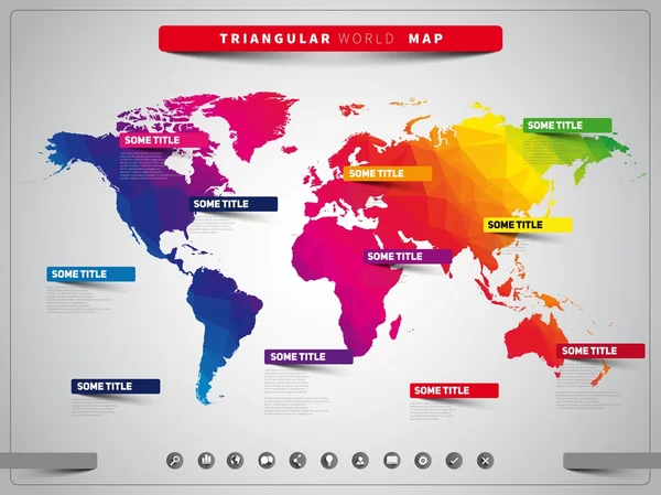 Infografías de negocios con mapa del mundo — Vector de stock