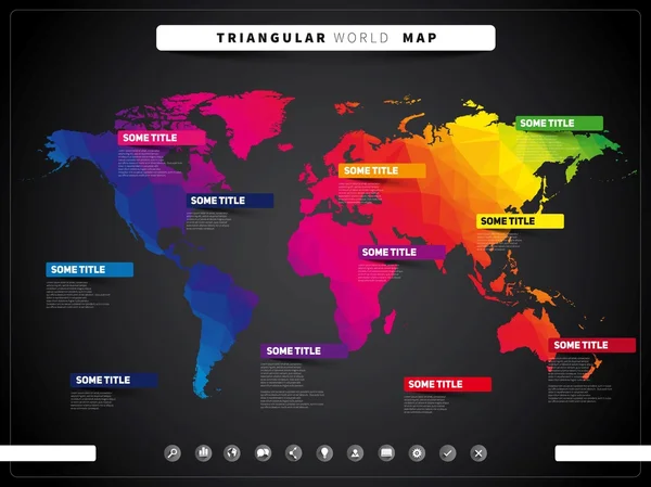 Infografías de negocios con mapa del mundo — Vector de stock